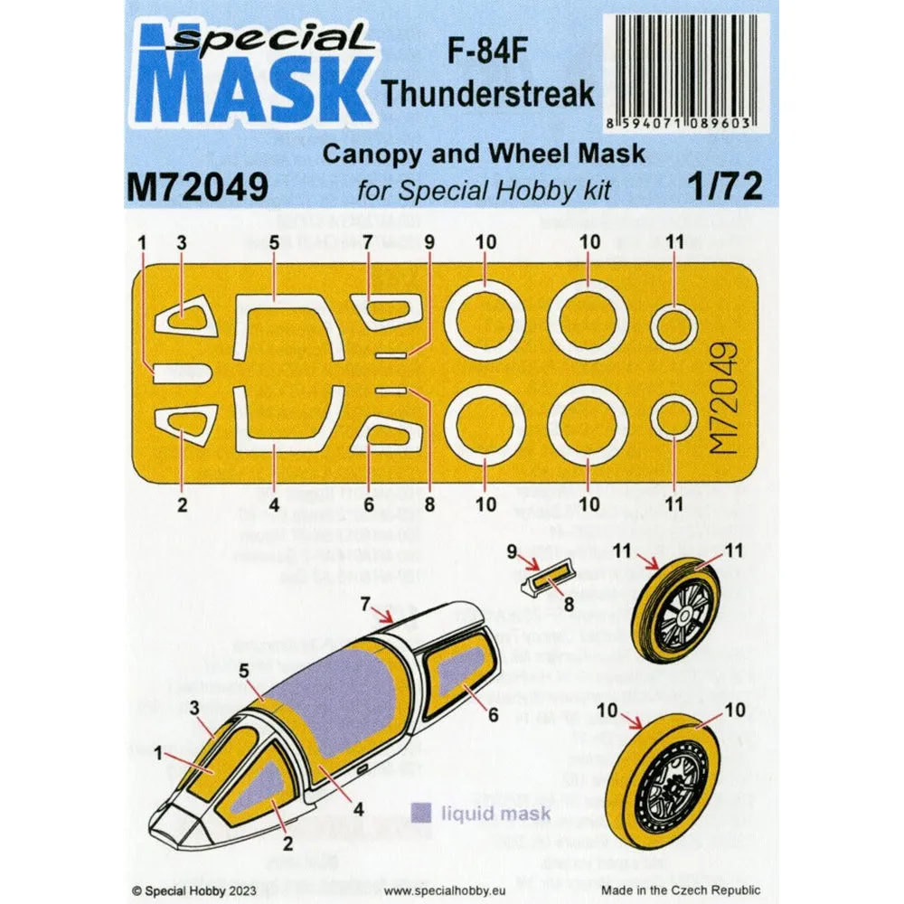 Special Hobby F-84F 1/72 modellbyggsats med masker