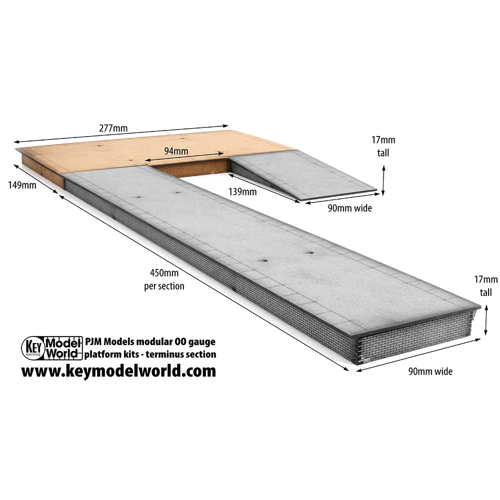 PJM Models OO terminus platform byggsats tegelkant