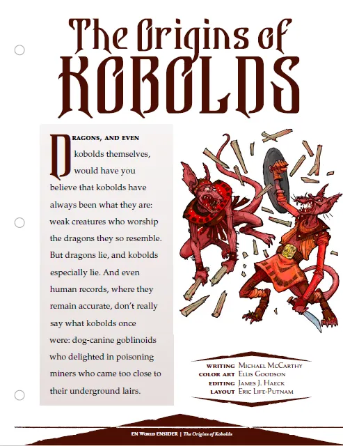EN Publishing The Origins of Kobolds PDF om kobolder