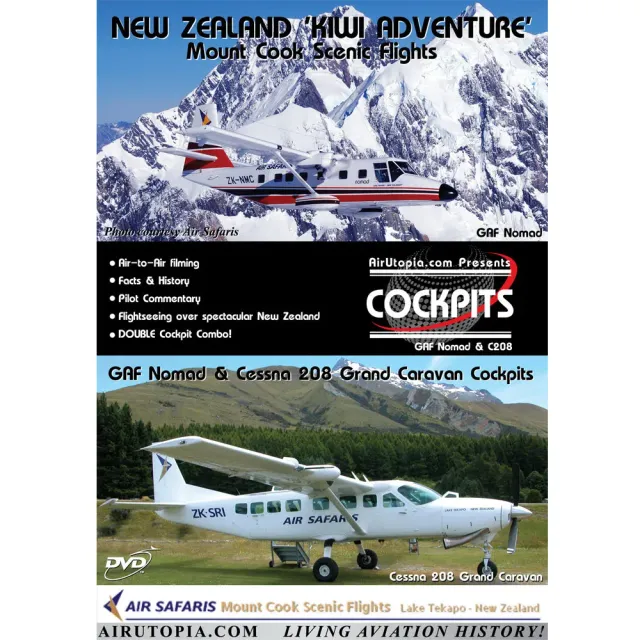 NZ Kiwi Adventure DVD-film cockpit Nya Zeeland