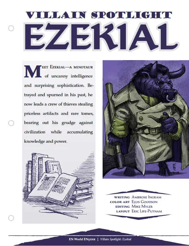 EN Publishing Ezekial Villain's Spotlight rollspel pdf minotaur
