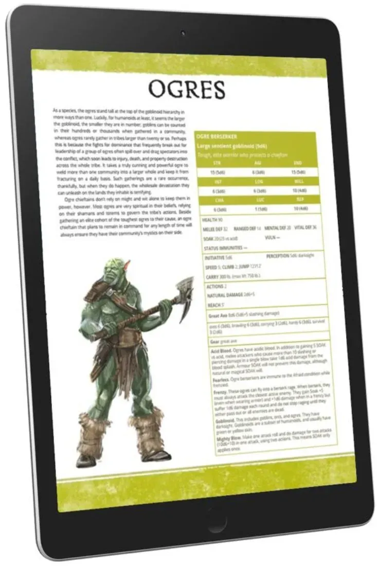 EN Publishing Ogres rollspels-PDF WOIN krigsflock