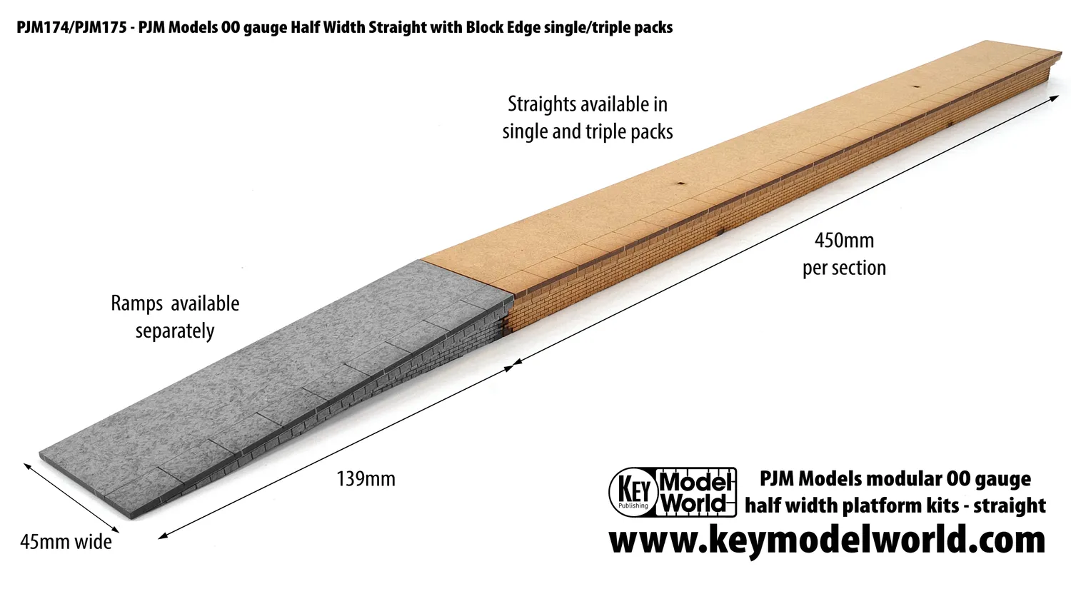 PJM Models OO plattform byggsats halv 450 mm block