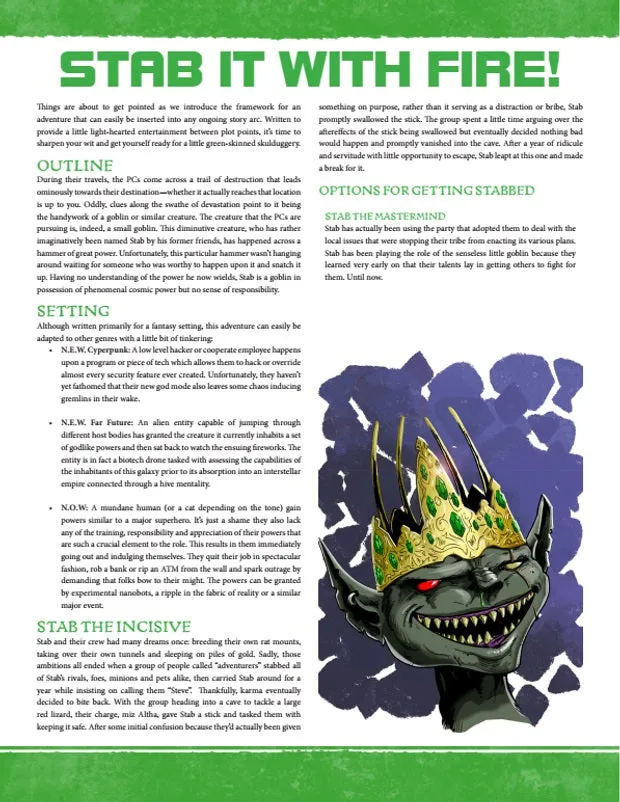EN Publishing Stab It With Fire äventyr PDF WOIN