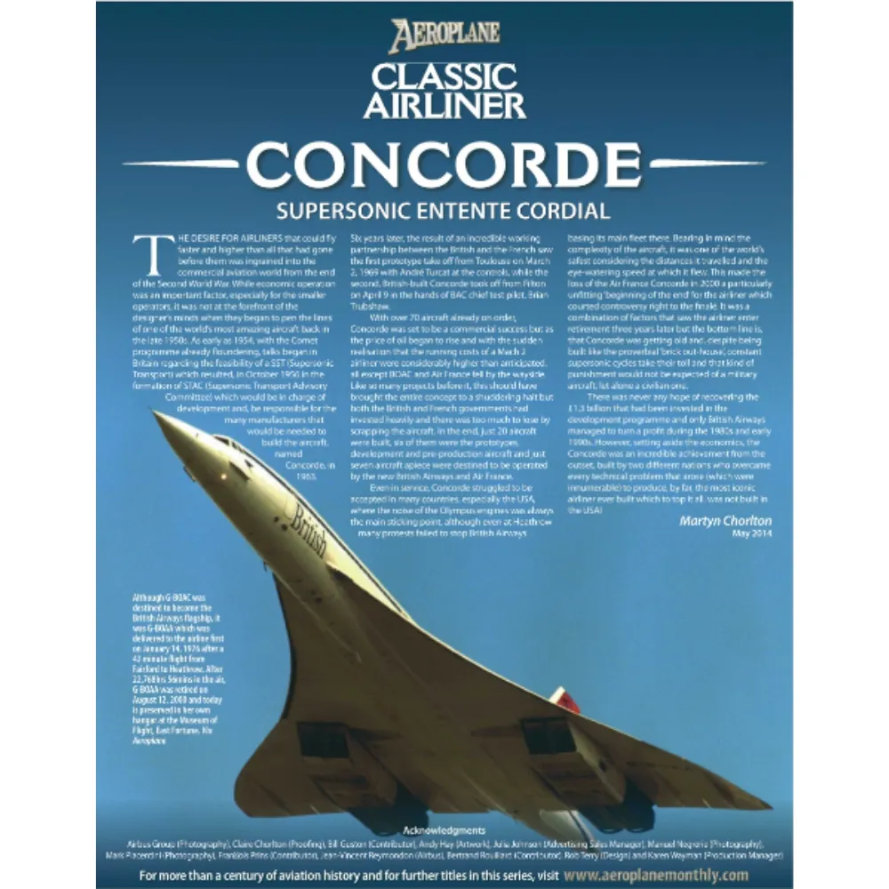 Aviation Archive Classic Airliner Concorde tidning 100 sidor