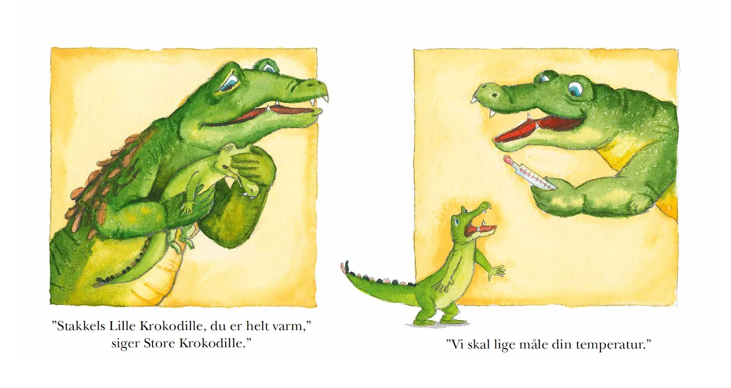 ABC Forlag Lille Krokodille er syg barnbok bilderbok