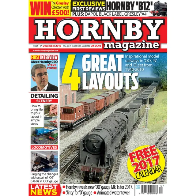 Hornby Magazine december 2016 tidning modelljärnväg