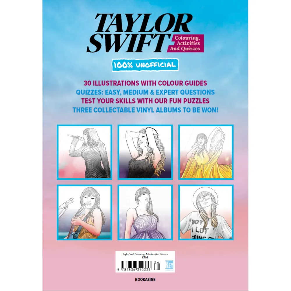 Taylor Swift Colouring Activities Quizzes pysselbok 100 sidor